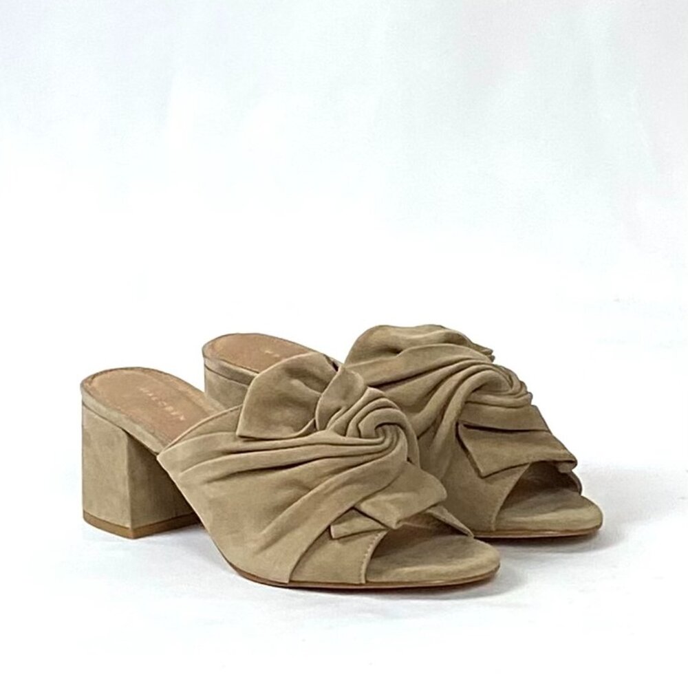 New Halogen Farrah Taupe Suede Leather Slide Sandal Size 8.5